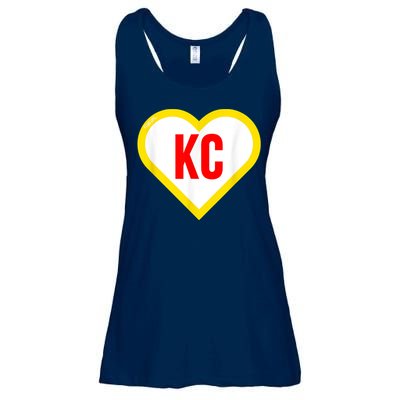 I Love Kansas City KC Football Heart KC Kansas City Ladies Essential Flowy Tank