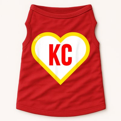 I Love Kansas City KC Football Heart KC Kansas City Doggie Tank