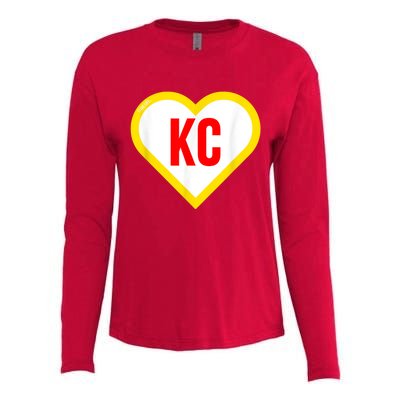 I Love Kansas City KC Football Heart KC Kansas City Womens Cotton Relaxed Long Sleeve T-Shirt