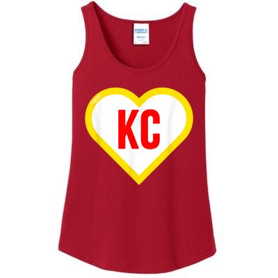 I Love Kansas City KC Football Heart KC Kansas City Ladies Essential Tank