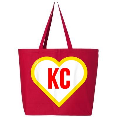 I Love Kansas City KC Football Heart KC Kansas City 25L Jumbo Tote