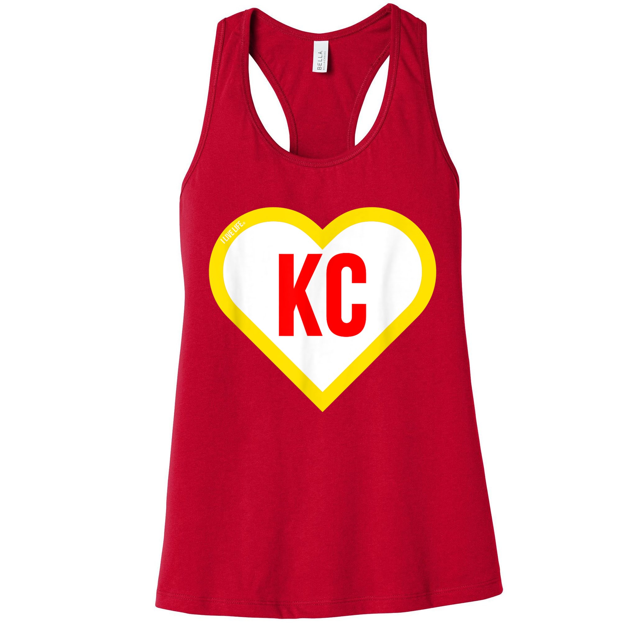 I Love Kansas City KC Football Heart KC Kansas City Womens Tank Top