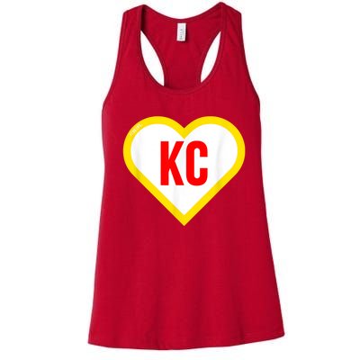 I Love Kansas City KC Football Heart KC Kansas City Women's Racerback Tank