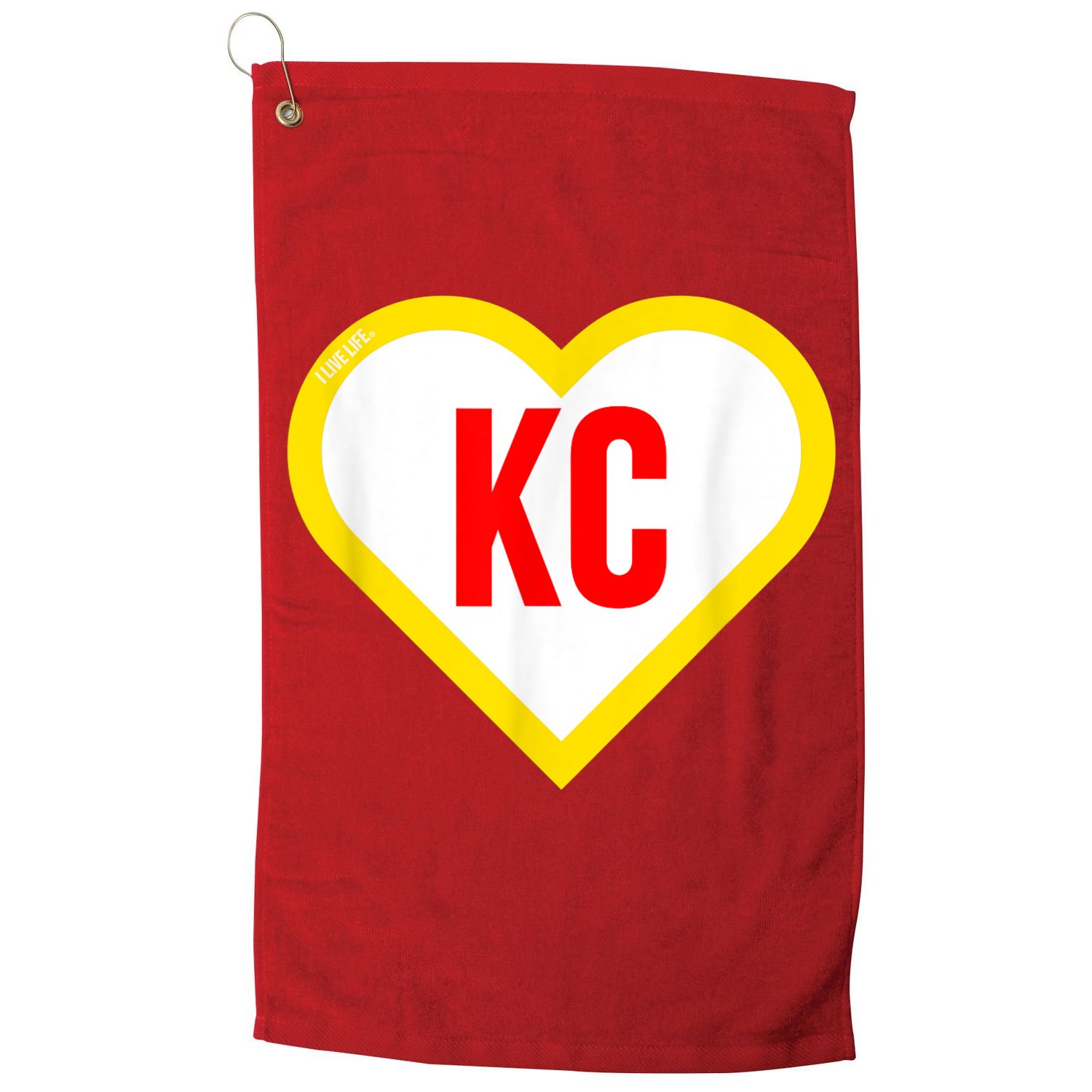 I Love Kansas City KC Football Heart KC Kansas City Golf Towel