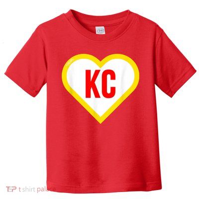 I Love Kansas City KC Football Heart KC Kansas City Toddler T-Shirt