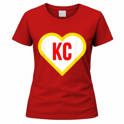 I Love Kansas City KC Football Heart KC Kansas City Women's T-Shirt