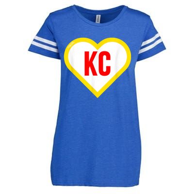 I Love Kansas City KC Football Heart KC Kansas City Enza Ladies Jersey Football T-Shirt