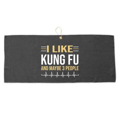 I Like Kung Fu And Maybe 3 People Large Microfiber Waffle Golf Towel