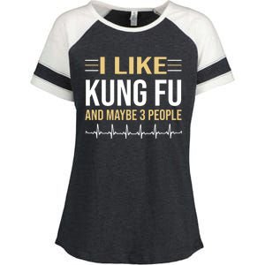 I Like Kung Fu And Maybe 3 People Enza Ladies Jersey Colorblock Tee