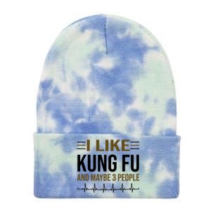 I Like Kung Fu And Maybe 3 People Tie Dye 12in Knit Beanie