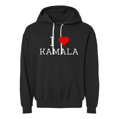 I Love Kamala Garment-Dyed Fleece Hoodie