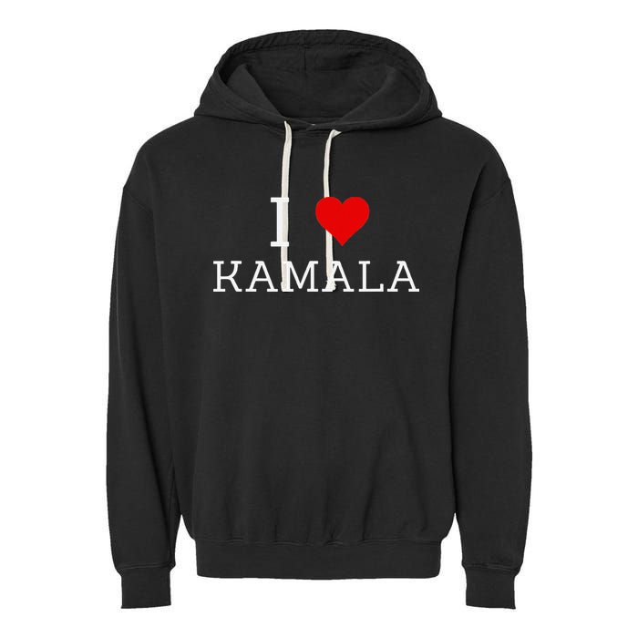 I Love Kamala Garment-Dyed Fleece Hoodie