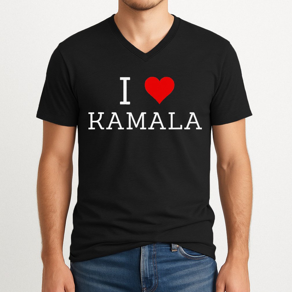 I Love Kamala V-Neck T-Shirt