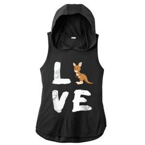 I Love Kangaroo Australia Pride Animal Gift Tee Ladies PosiCharge Tri-Blend Wicking Draft Hoodie Tank