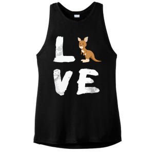 I Love Kangaroo Australia Pride Animal Gift Tee Ladies PosiCharge Tri-Blend Wicking Tank