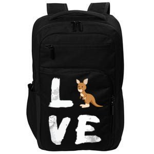 I Love Kangaroo Australia Pride Animal Gift Tee Impact Tech Backpack