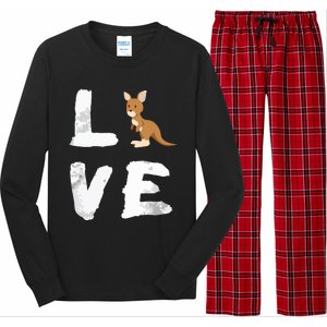 I Love Kangaroo Australia Pride Animal Gift Tee Long Sleeve Pajama Set