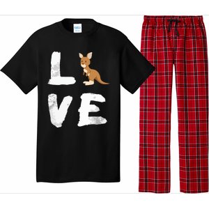 I Love Kangaroo Australia Pride Animal Gift Tee Pajama Set