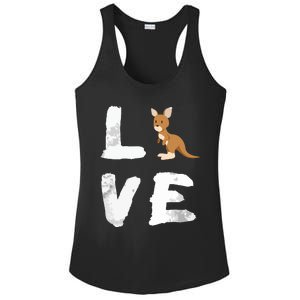 I Love Kangaroo Australia Pride Animal Gift Tee Ladies PosiCharge Competitor Racerback Tank