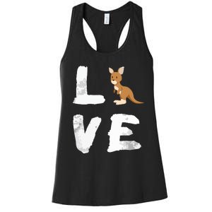 I Love Kangaroo Australia Pride Animal Gift Tee Women's Racerback Tank