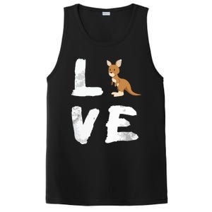 I Love Kangaroo Australia Pride Animal Gift Tee PosiCharge Competitor Tank