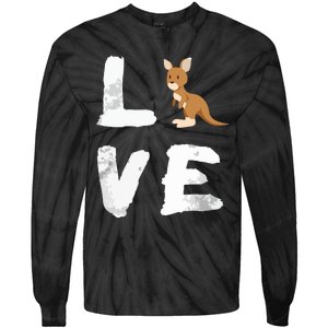 I Love Kangaroo Australia Pride Animal Gift Tee Tie-Dye Long Sleeve Shirt