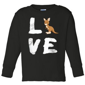 I Love Kangaroo Australia Pride Animal Gift Tee Toddler Long Sleeve Shirt