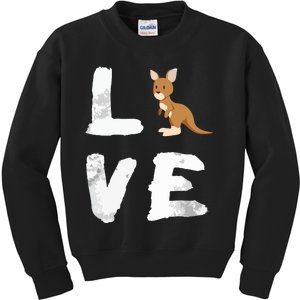 I Love Kangaroo Australia Pride Animal Gift Tee Kids Sweatshirt