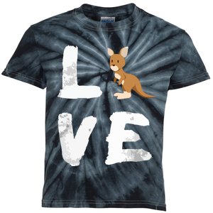 I Love Kangaroo Australia Pride Animal Gift Tee Kids Tie-Dye T-Shirt