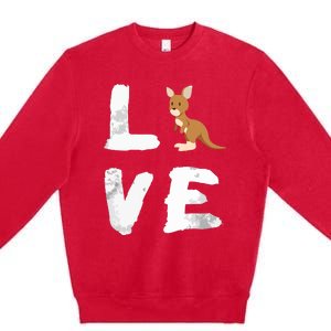 I Love Kangaroo Australia Pride Animal Gift Tee Premium Crewneck Sweatshirt