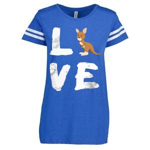 I Love Kangaroo Australia Pride Animal Gift Tee Enza Ladies Jersey Football T-Shirt