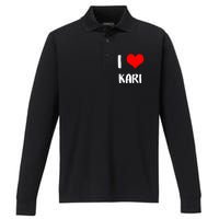 I Love Kari Valentine Sorry Ladies Guys Heart Belongs Performance Long Sleeve Polo