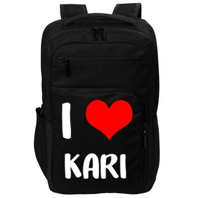 I Love Kari Valentine Sorry Ladies Guys Heart Belongs Impact Tech Backpack