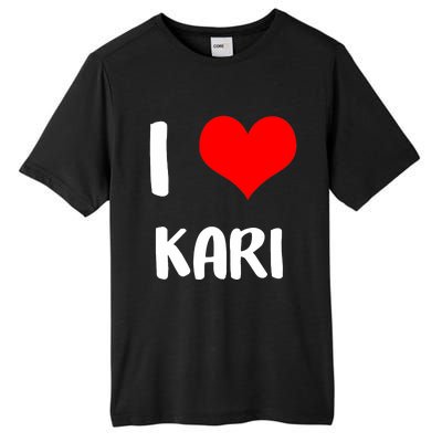 I Love Kari Valentine Sorry Ladies Guys Heart Belongs Tall Fusion ChromaSoft Performance T-Shirt