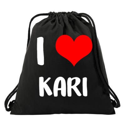 I Love Kari Valentine Sorry Ladies Guys Heart Belongs Drawstring Bag