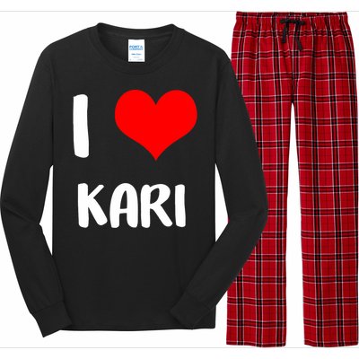 I Love Kari Valentine Sorry Ladies Guys Heart Belongs Long Sleeve Pajama Set