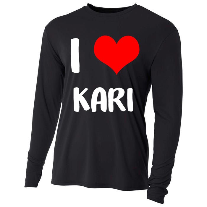 I Love Kari Valentine Sorry Ladies Guys Heart Belongs Cooling Performance Long Sleeve Crew