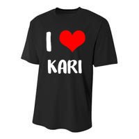 I Love Kari Valentine Sorry Ladies Guys Heart Belongs Youth Performance Sprint T-Shirt