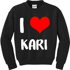 I Love Kari Valentine Sorry Ladies Guys Heart Belongs Kids Sweatshirt