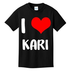 I Love Kari Valentine Sorry Ladies Guys Heart Belongs Kids T-Shirt