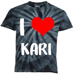 I Love Kari Valentine Sorry Ladies Guys Heart Belongs Kids Tie-Dye T-Shirt