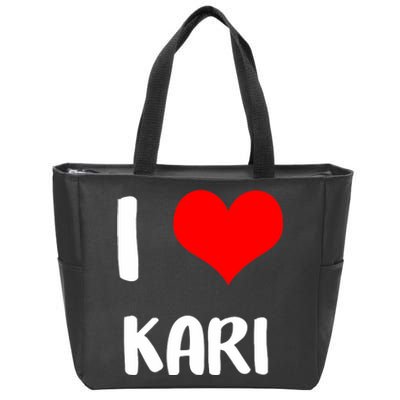 I Love Kari Valentine Sorry Ladies Guys Heart Belongs Zip Tote Bag