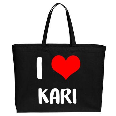 I Love Kari Valentine Sorry Ladies Guys Heart Belongs Cotton Canvas Jumbo Tote