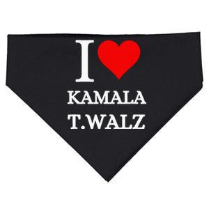 I Love Kamala Harris Tim Waltz 2024 USA-Made Doggie Bandana