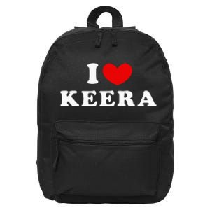 I Love Keera I Heart Keera 16 in Basic Backpack