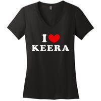 I Love Keera I Heart Keera Women's V-Neck T-Shirt