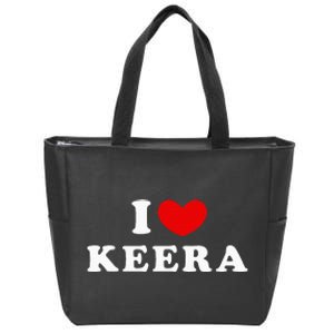 I Love Keera I Heart Keera Zip Tote Bag