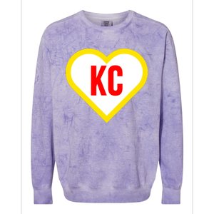 I Love Kansas City Kc Football Heart Colorblast Crewneck Sweatshirt