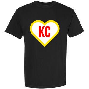 I Love Kansas City Kc Football Heart Garment-Dyed Heavyweight T-Shirt