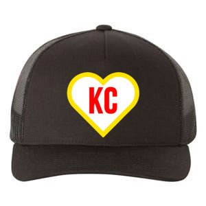 I Love Kansas City Kc Football Heart Yupoong Adult 5-Panel Trucker Hat